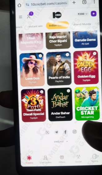 10Cric Casino Games Providers