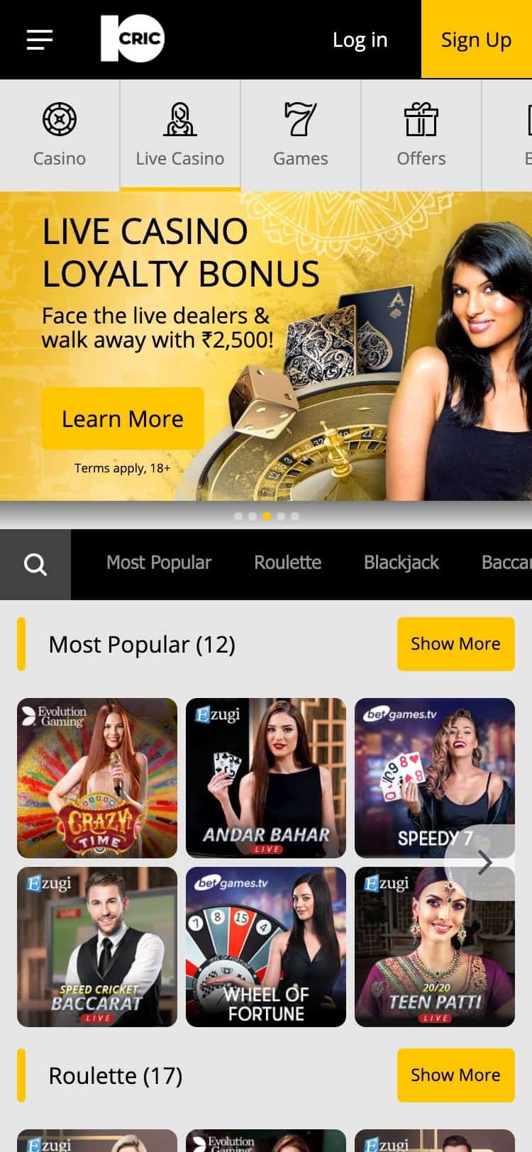 10cric live casino mobile