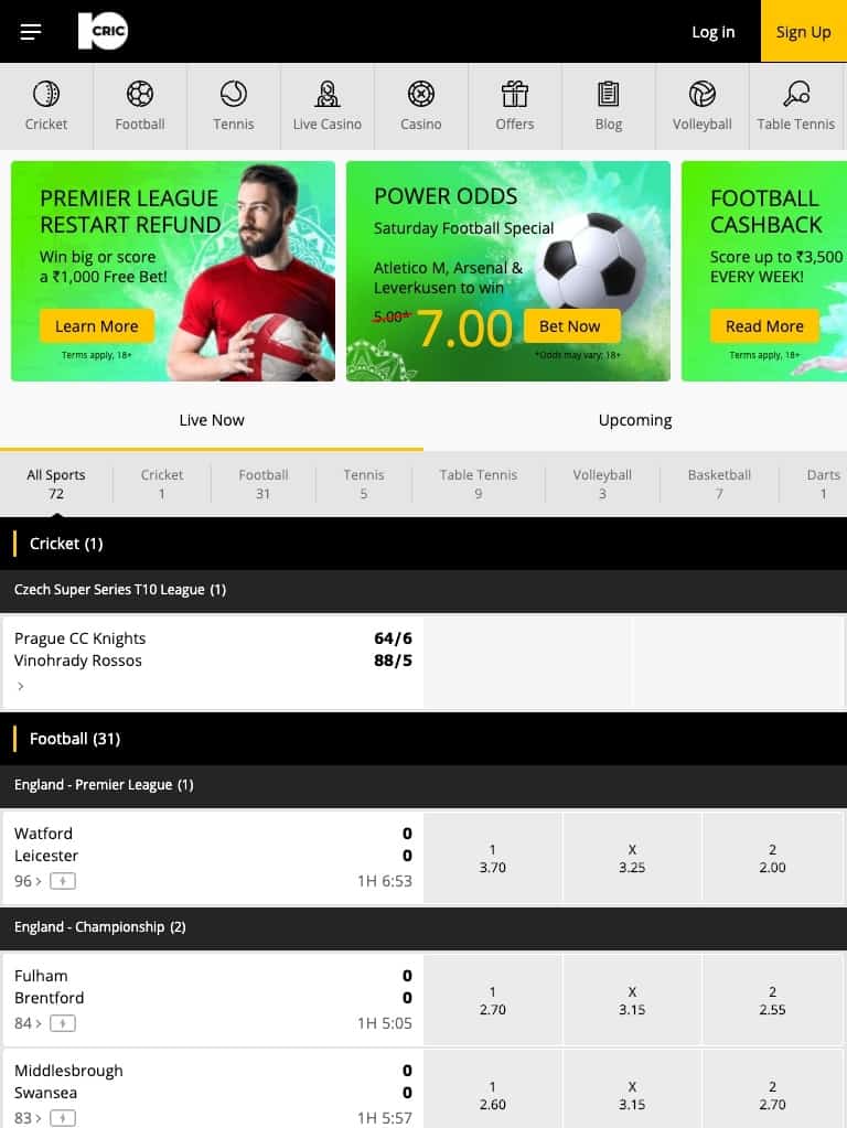 10cric sportsbetting tablet