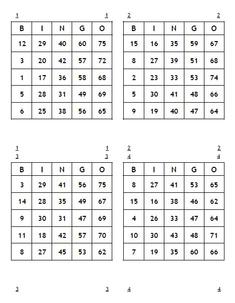 4 cartones por pagina 1-75