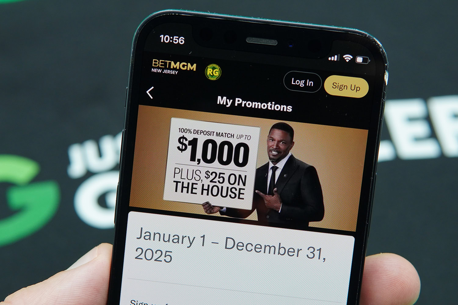 Photo of One of Many NJ Online Casino Bonuses Loaded on iPhone