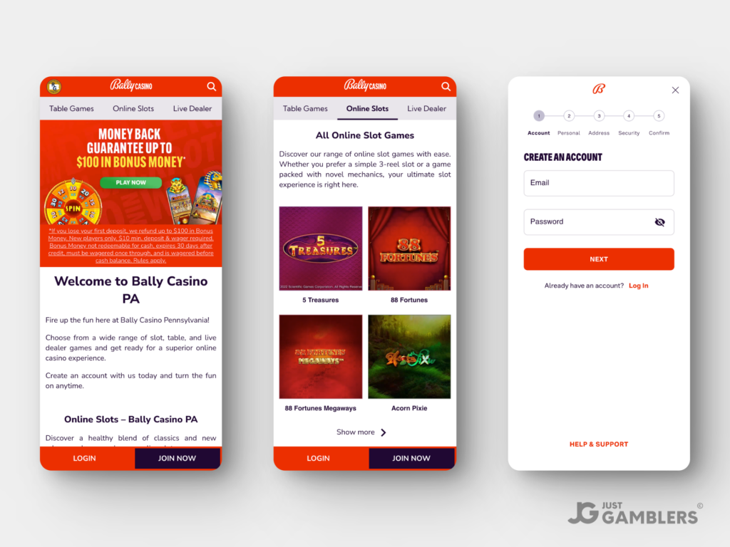 BallysCasino Gambling PA Product Preview Mobile