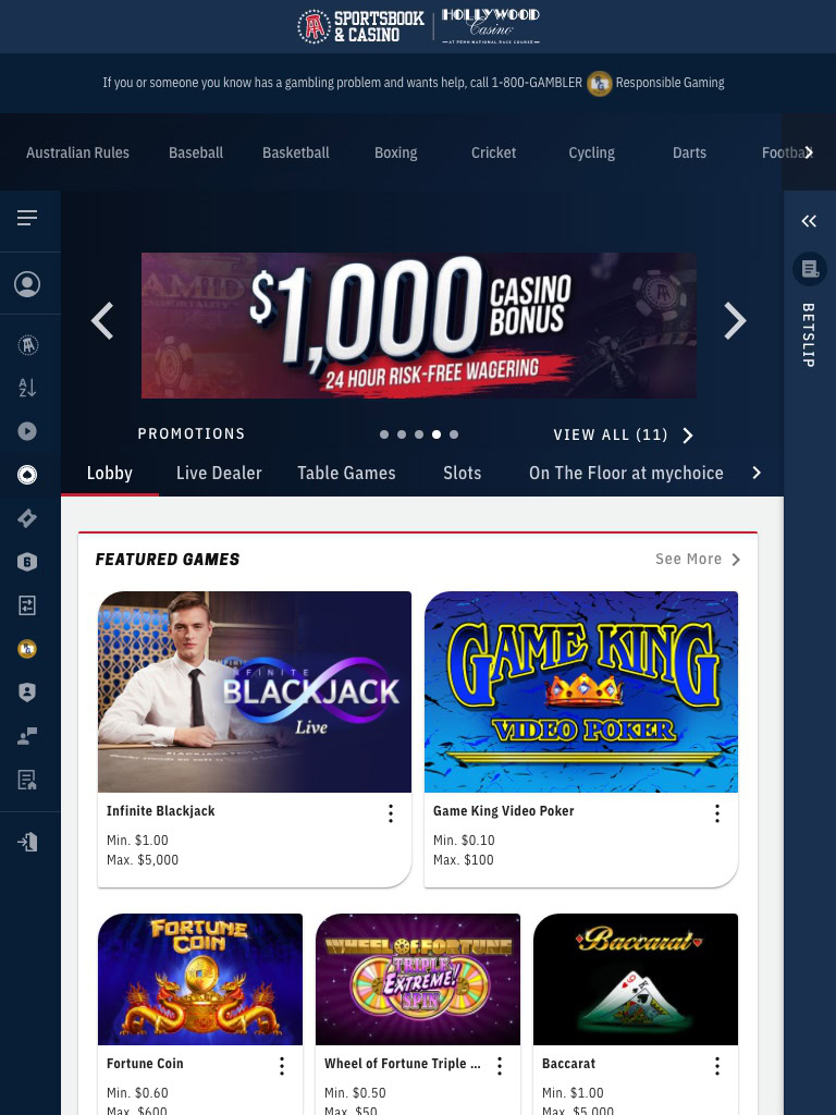 barstool sportsbook casino tablet