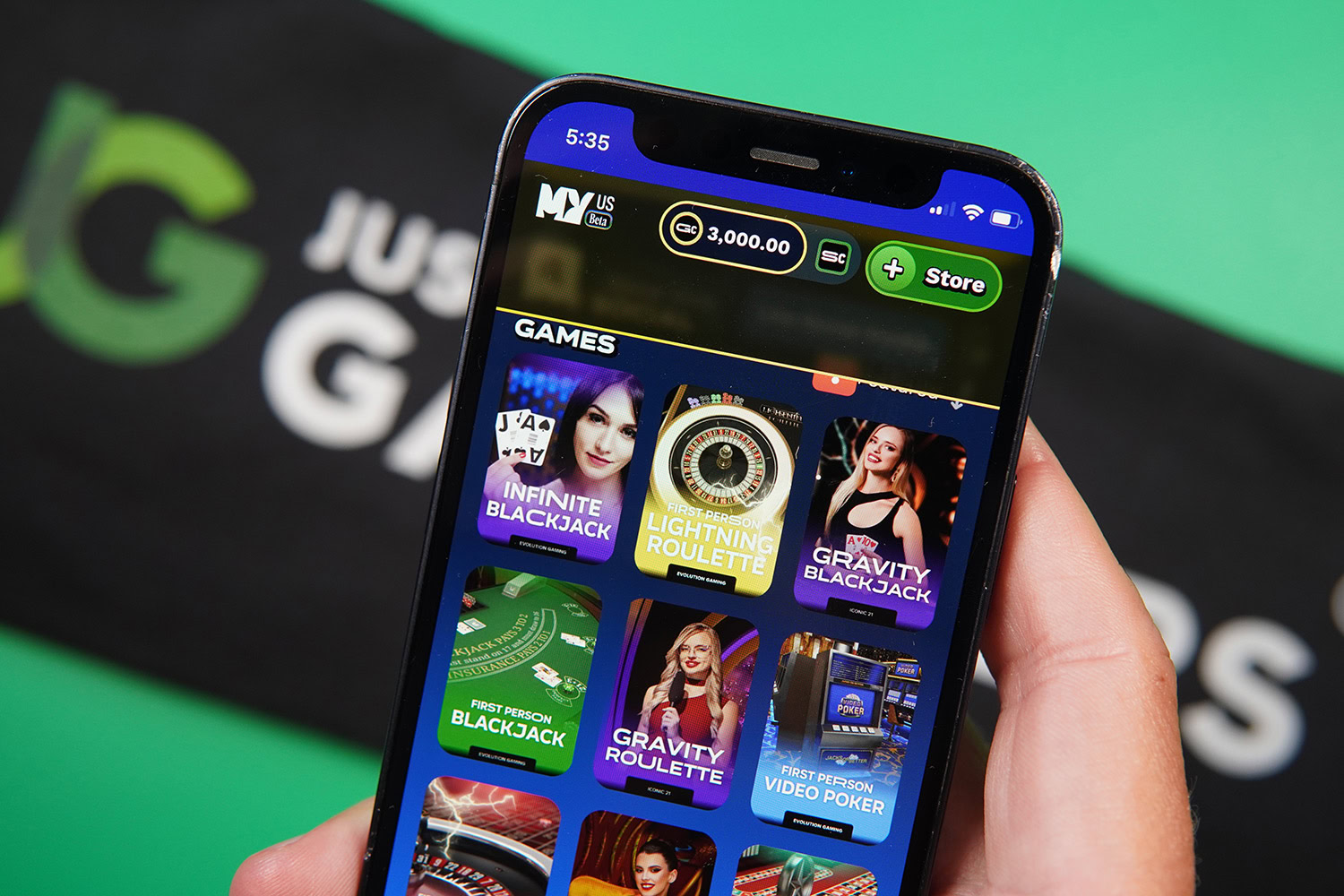 Photo of Live Dealer Sweepstakes Casino MyPrize.US on iPhone