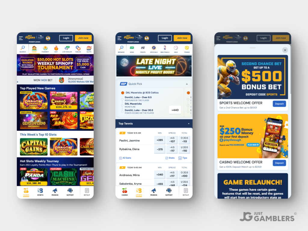 BetRivers Gambling PA Product Preview Mobile