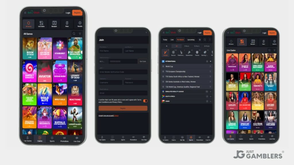 betshah four screenshots