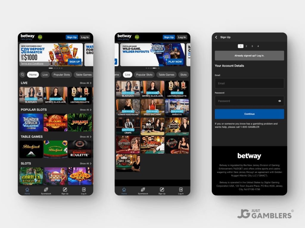 Betway Casino NJ Product Preview Mobile