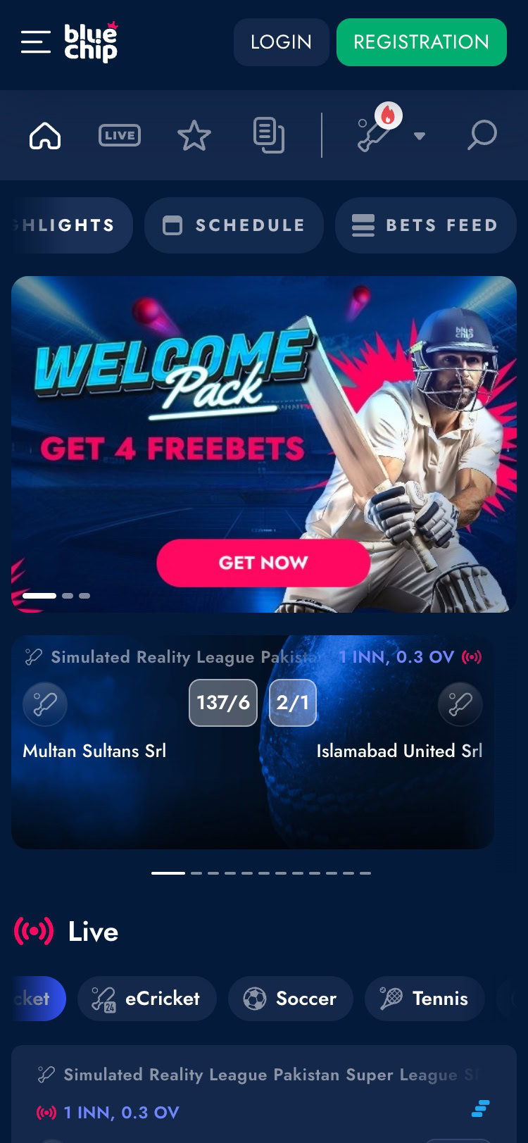 bluechip india sports mobile