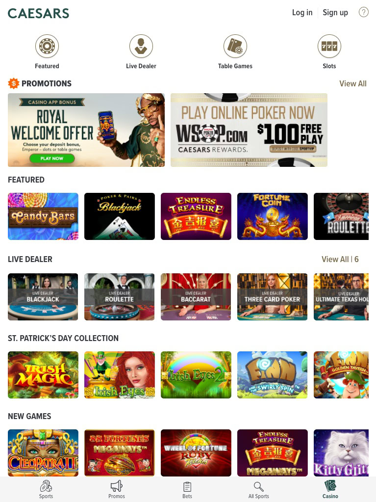 caesars sportsbook casino united states casino tablet