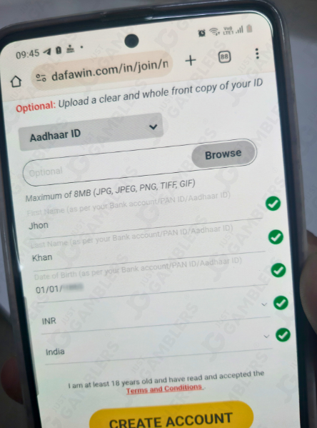Dafabet Registering Information