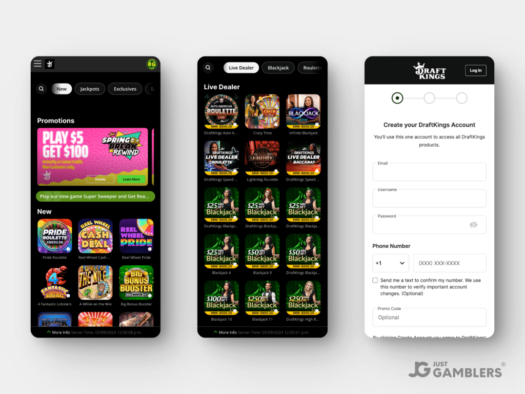 DraftKings Casino NJ Product Preview Mobile