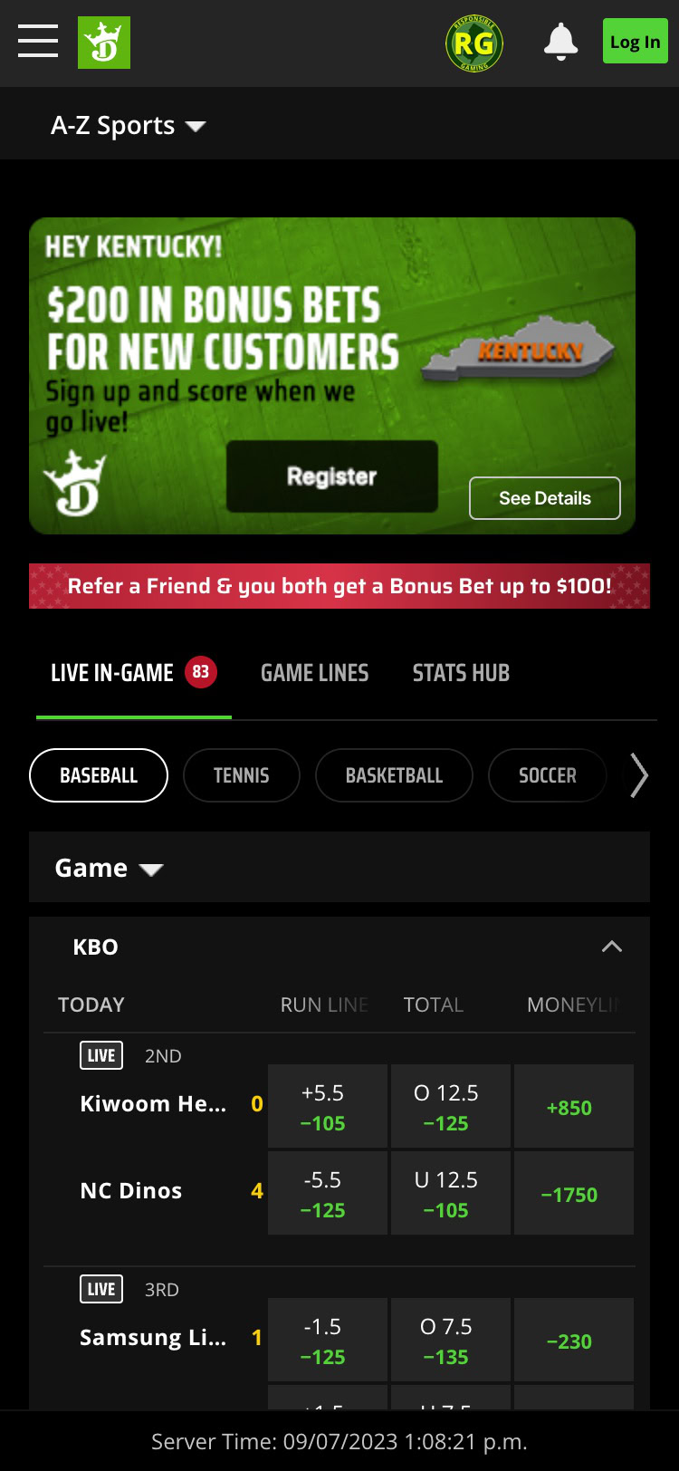 draftkings united states sports mobile