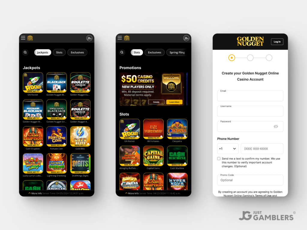 Golden Nugget Casino NJ Product Preview Mobile