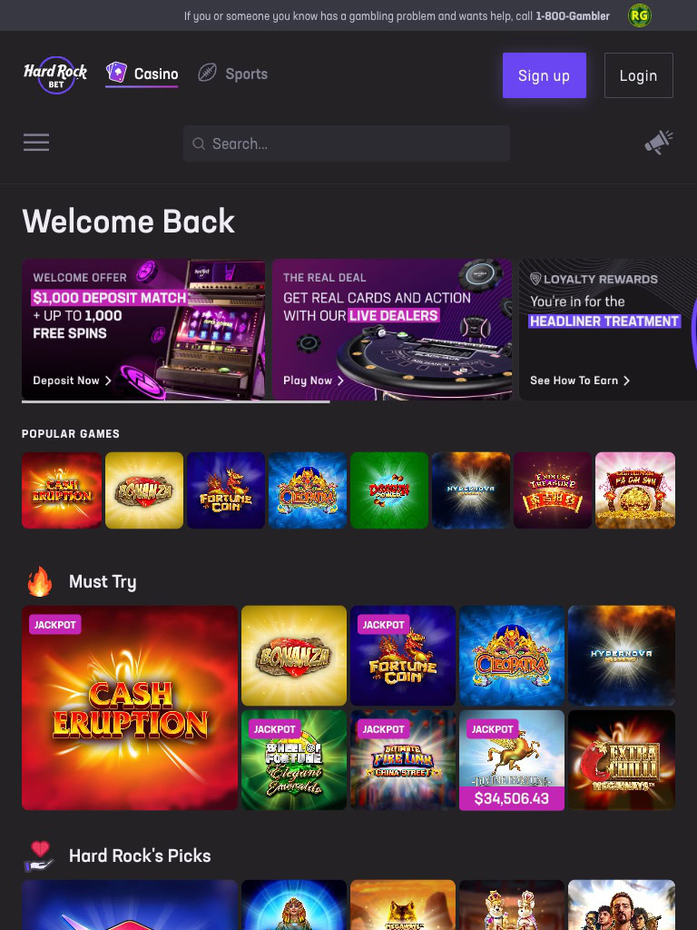 hard rock casino united states review tablet