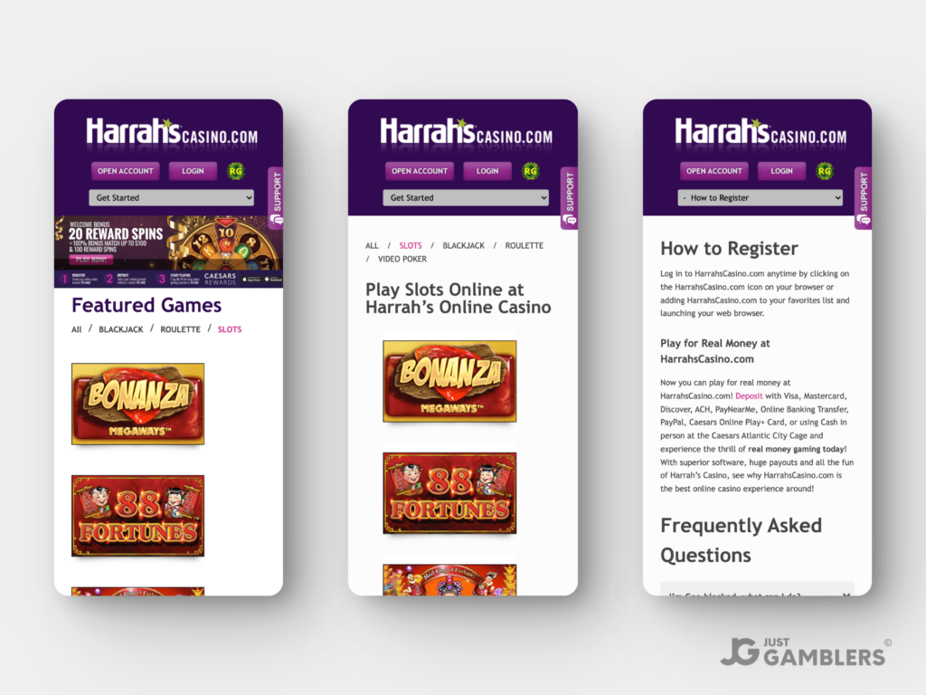 Harrahs Casino NJ Product Preview Mobile