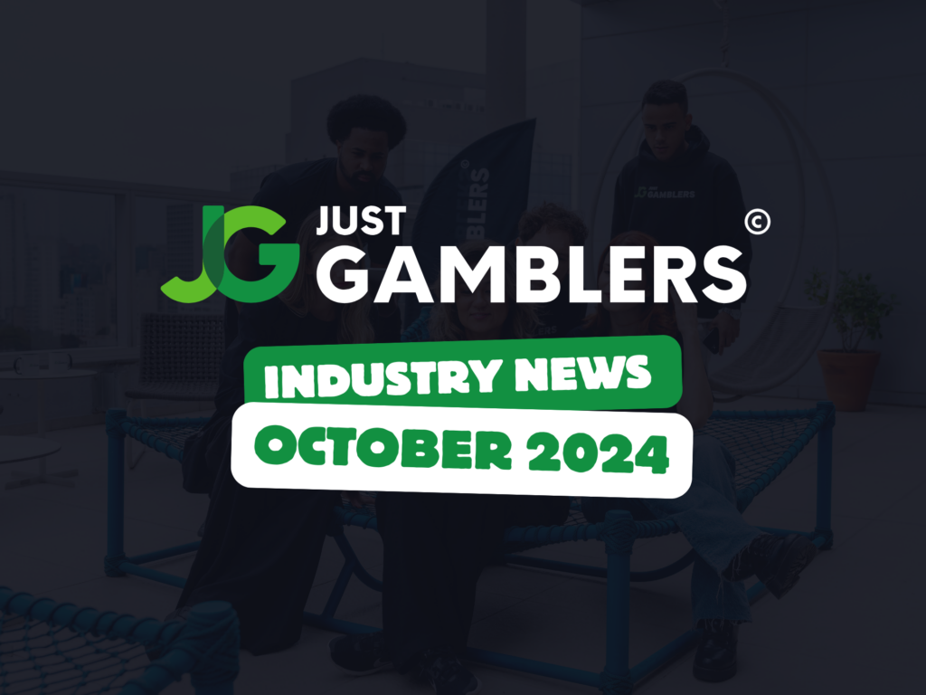 Graphic for JustGamblers iGaming industry updates for October 2024.