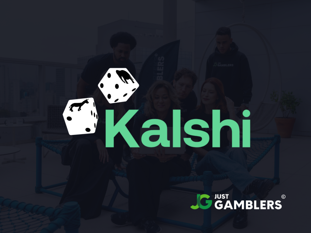 Hero image showing Kalshi logo along with Republican and Democrat dices symbolizing US election betting.