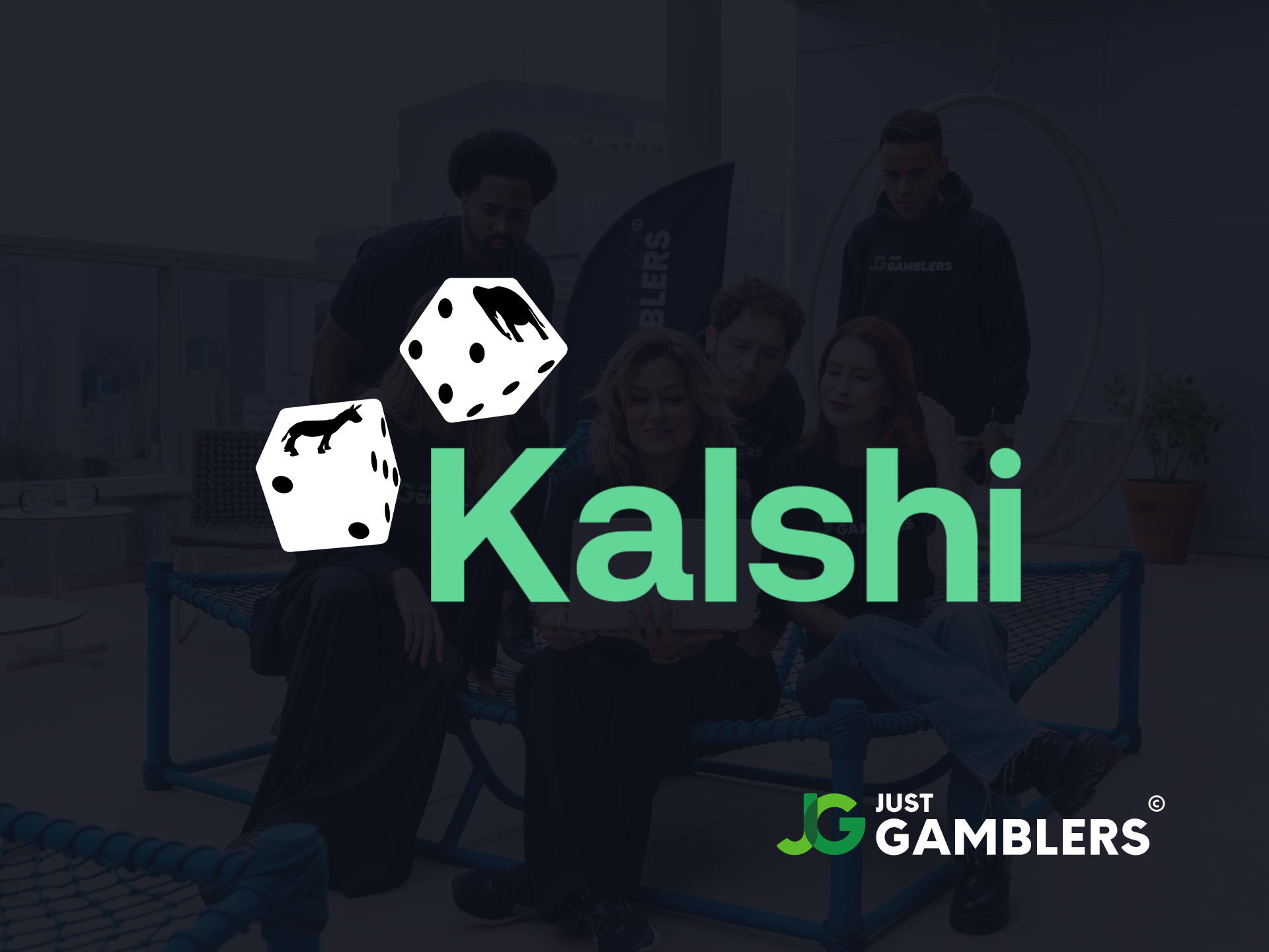 Hero image showing Kalshi logo along with Republican and Democrat dices symbolizing US election betting.