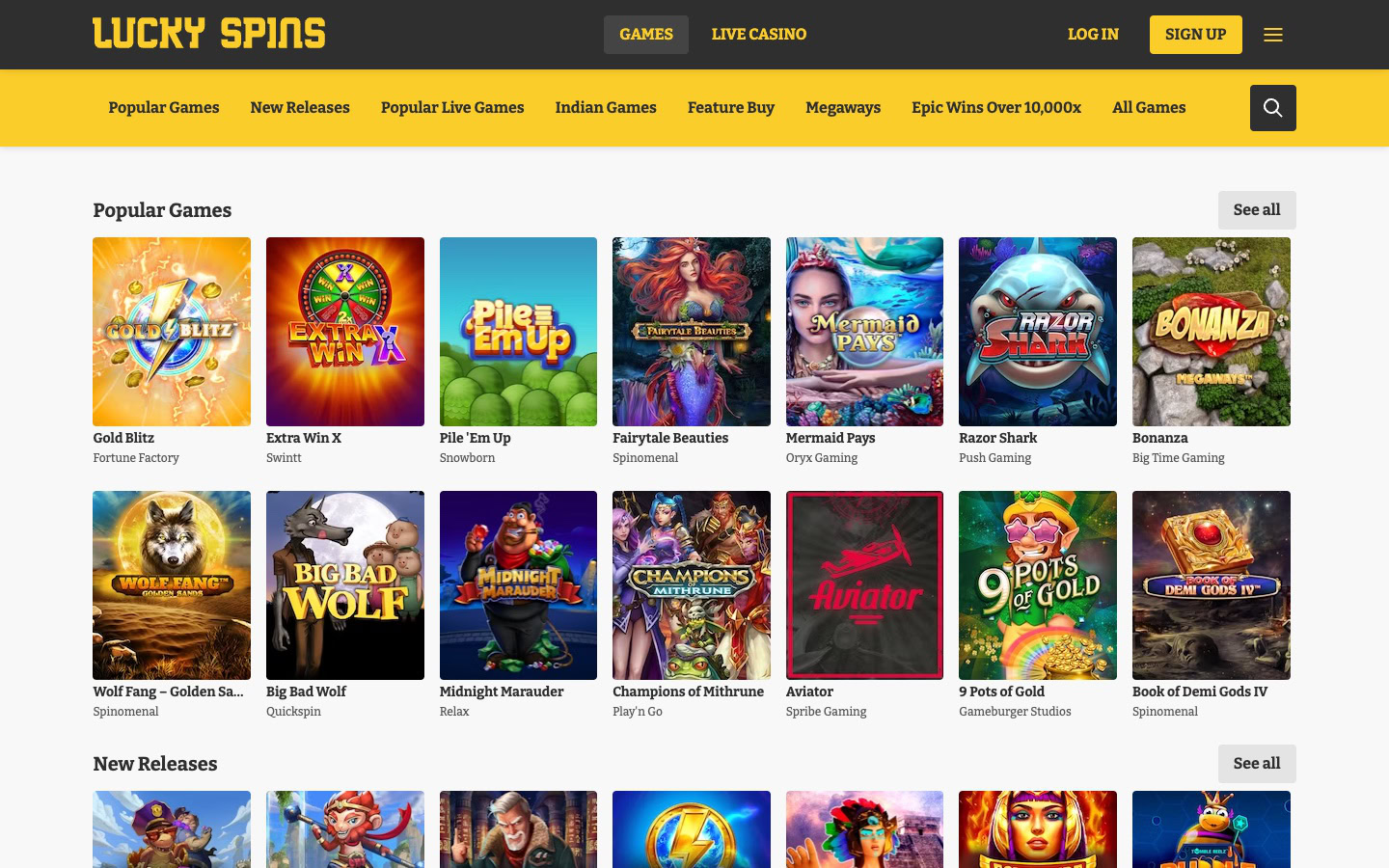 lucky spins casino india