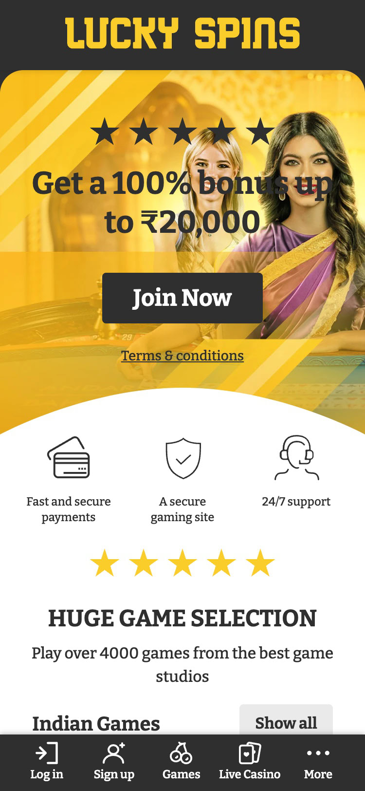 lucky spins india review mobile