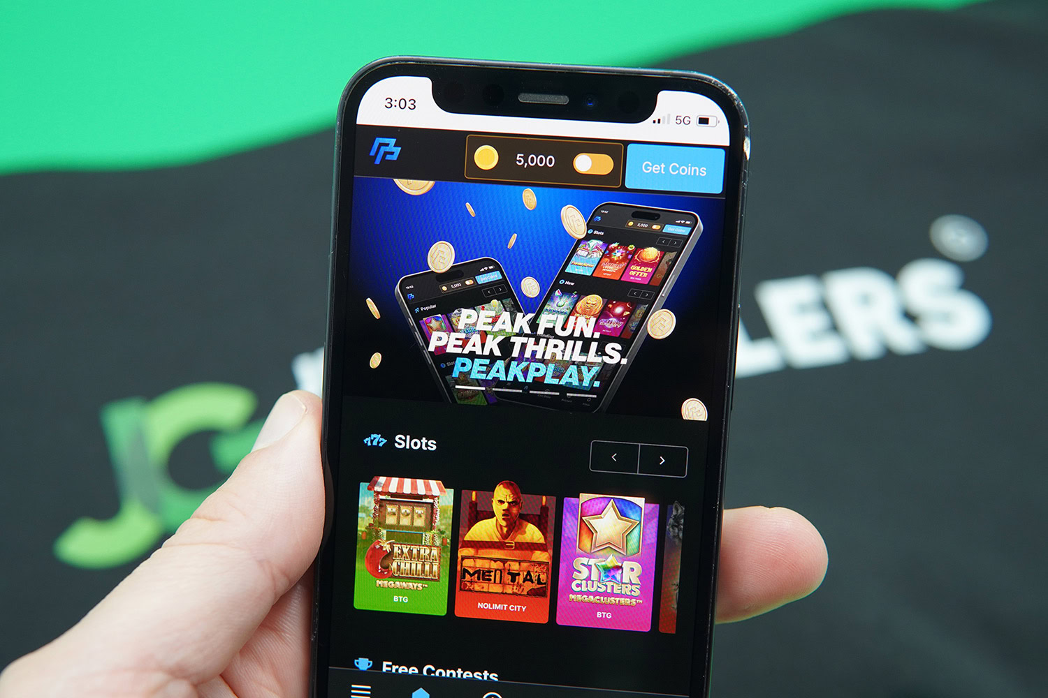 Photo of New Sweepstakes Casino Landing Page on iPhone