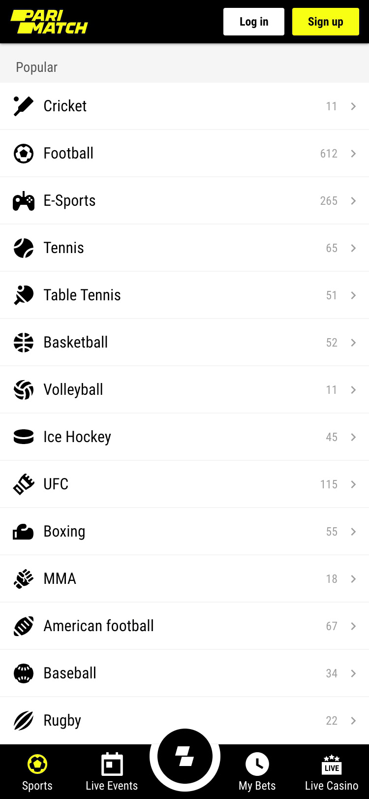 Parimatch sportsbetting mobile