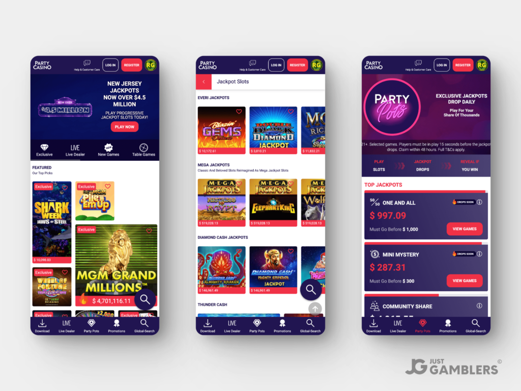 Party Casino NJ Product Preview Mobile 