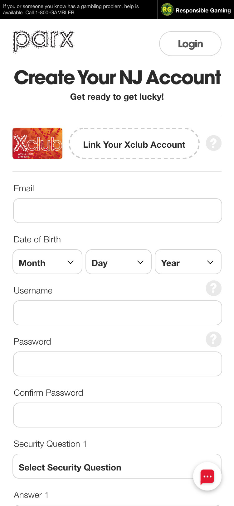 parx casino register mobile