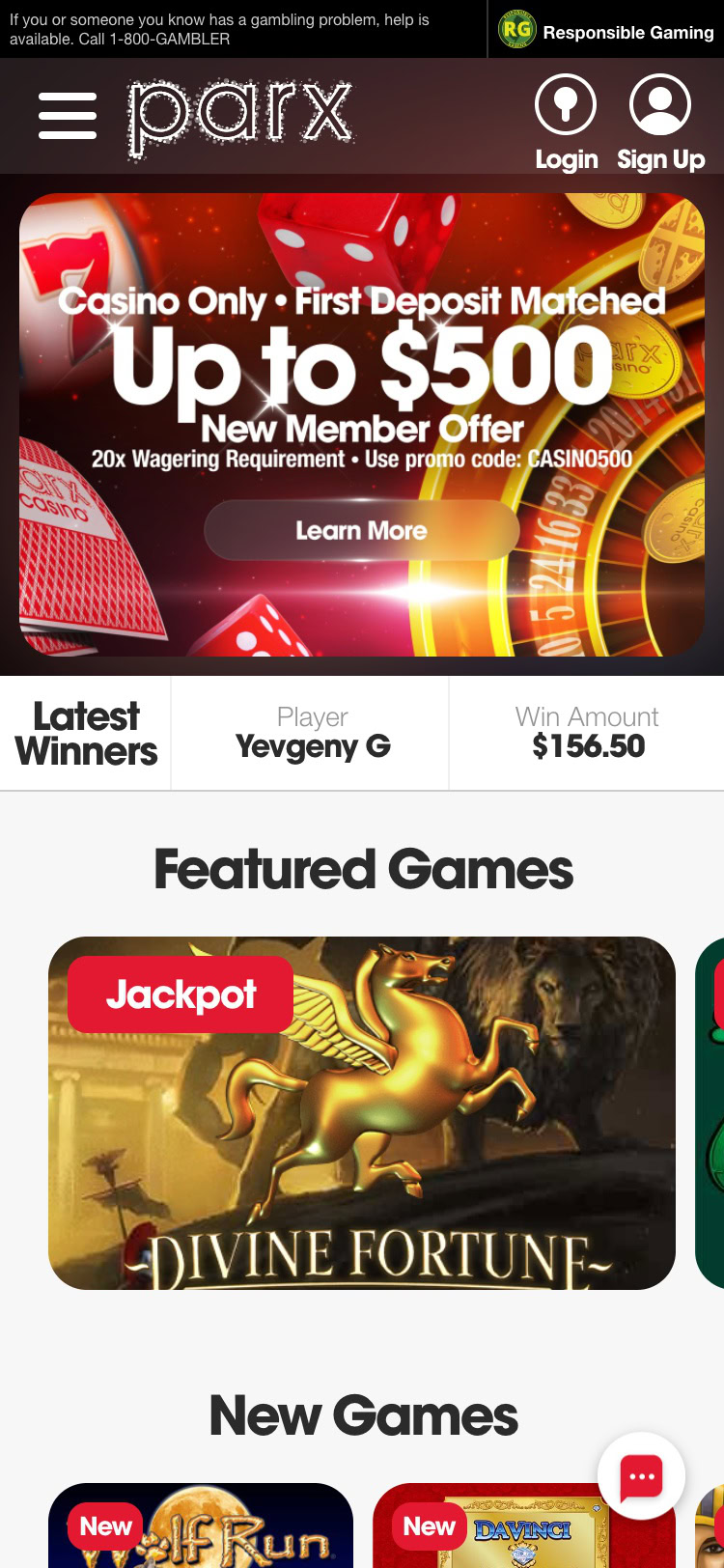 parx casino review mobile