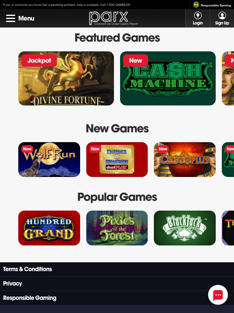 parx casino tablet