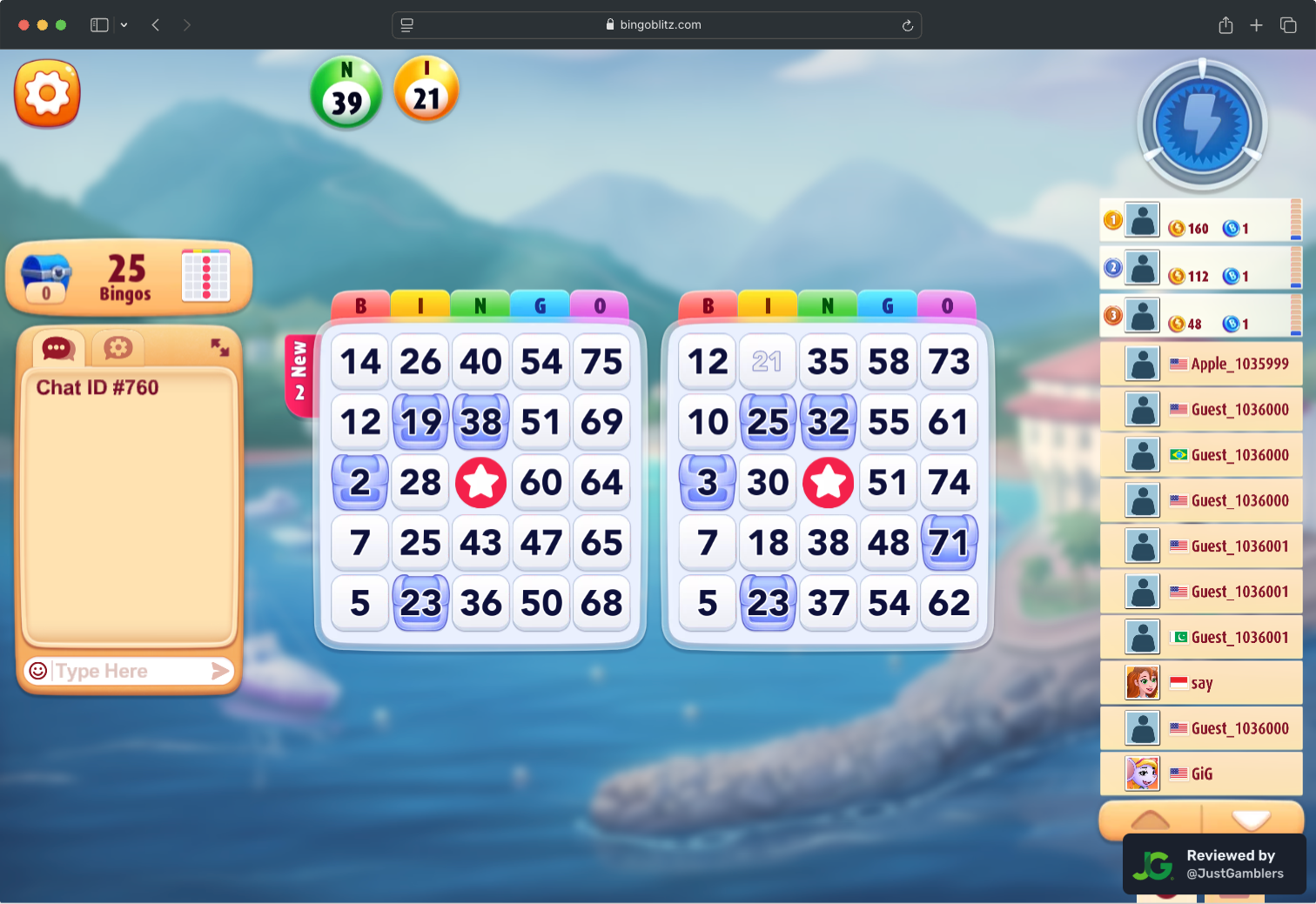 Desktop in-game screenshot Bingo Blitz.
