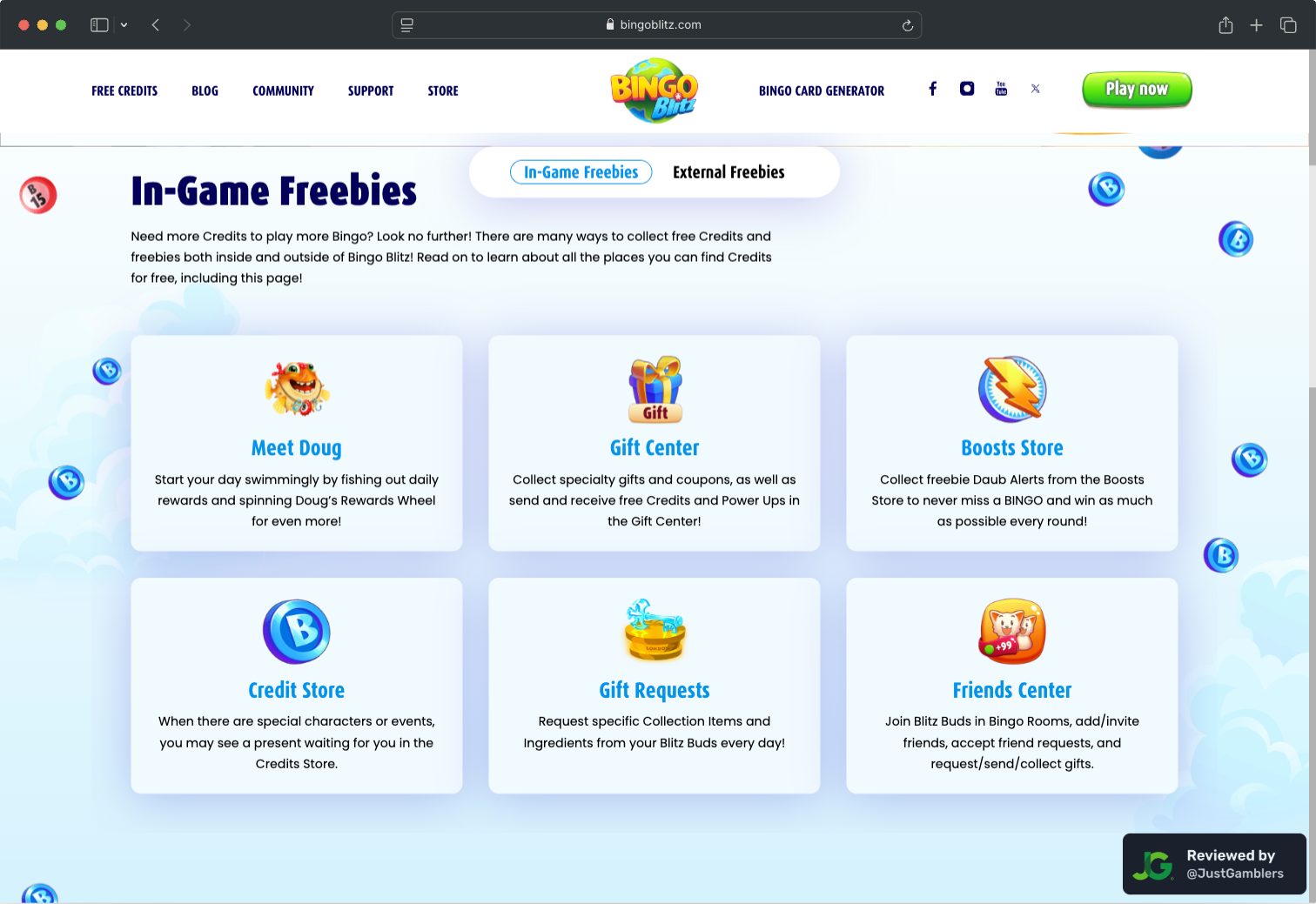 Desktop screenshot of the promo page at Bingo Blitz.