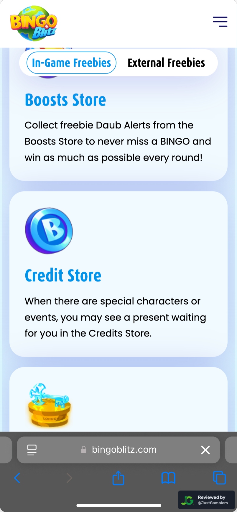 Mobile screenshot of the promo page at Bingo Blitz.