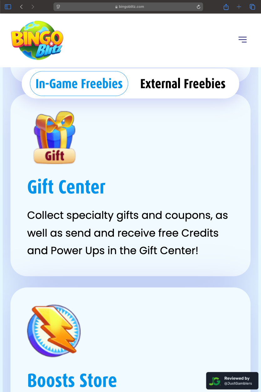 Tablet screenshot of the promo page at Bingo Blitz.