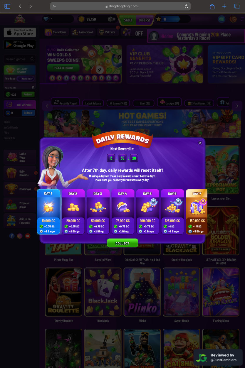 Tablet Screenshot of DingDingDing Promo Page