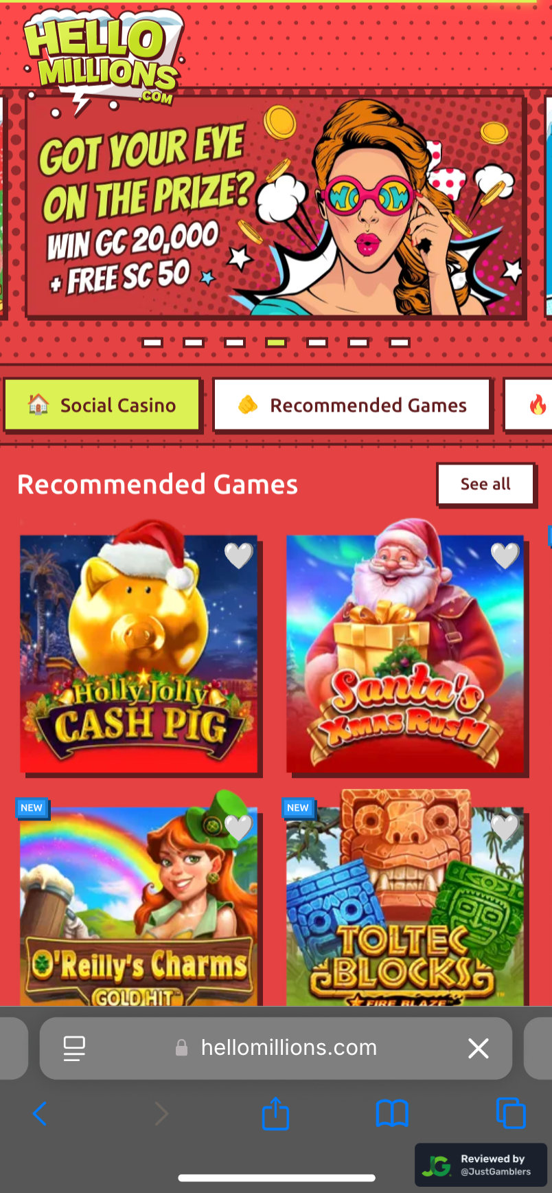 Mobile Screenshot of Hello Millions Starting Page
