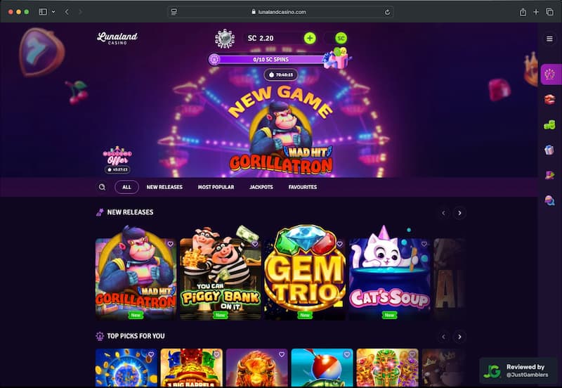 Desktop Screenshot of Lunaland Landing Page