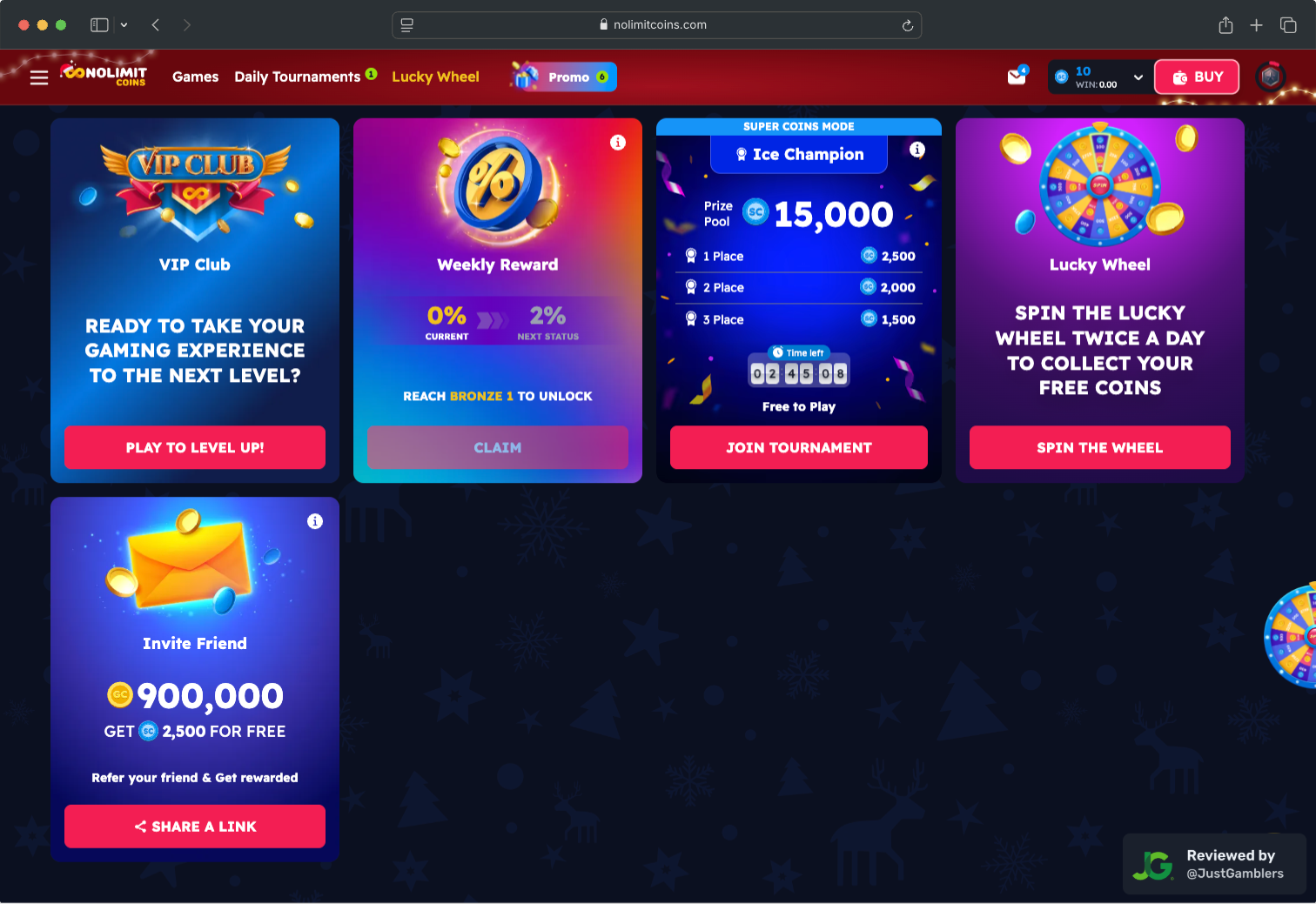 Desktop Screenshot of Nolimitcoins Promo Page