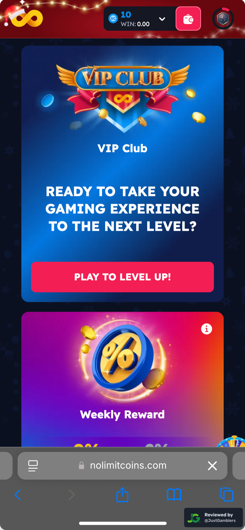 Mobile Screenshot of Nolimitcoins Promo Page