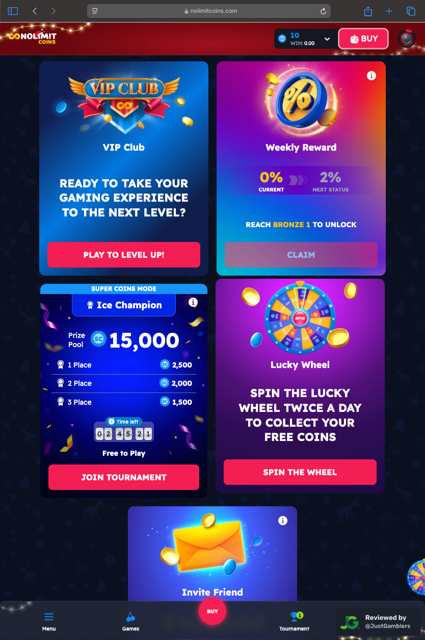 Tablet Screenshot of Nolimitcoins Promo Page