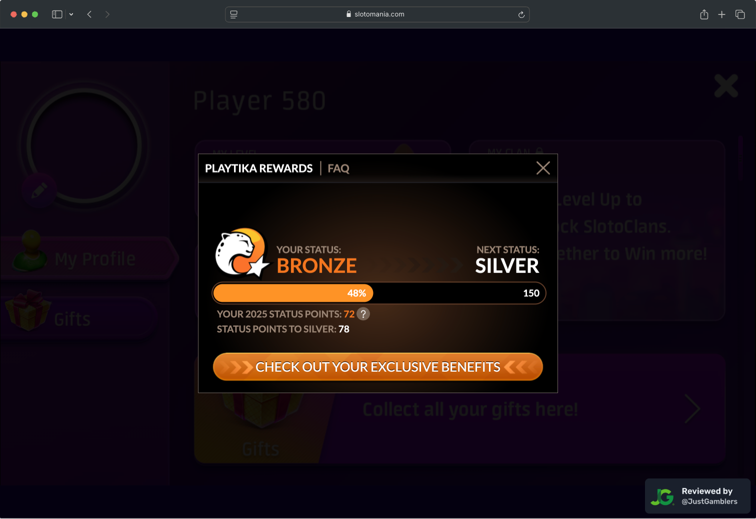Desktop screenshot of the promo page at Slotomania.