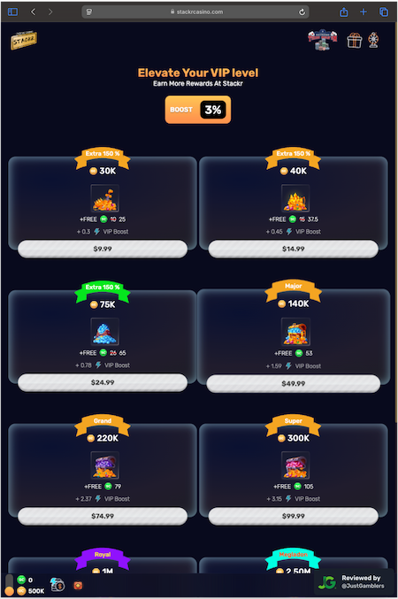 Tablet screenshot of the promo page at Stackr.