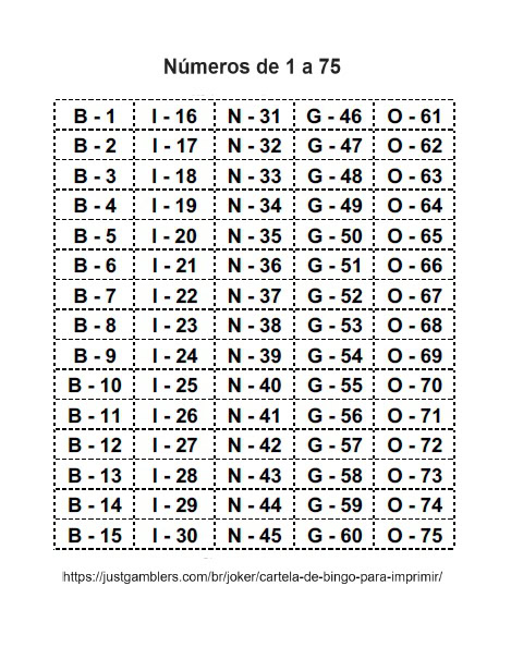 sorteio numeros 1-75