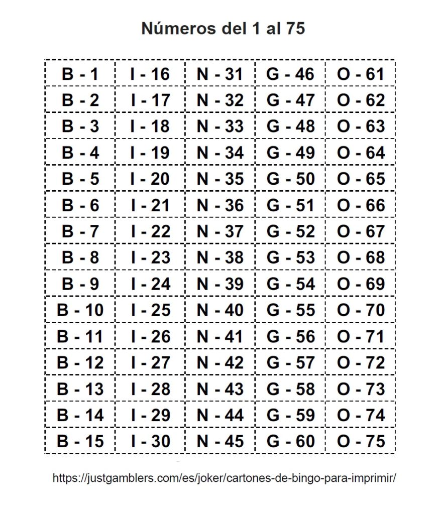 sorteo numeros 1-75