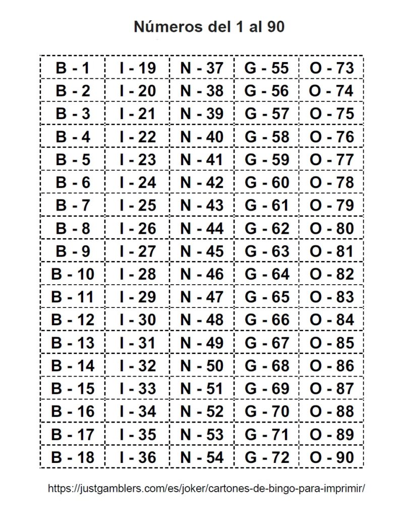 sorteo numeros 1-90