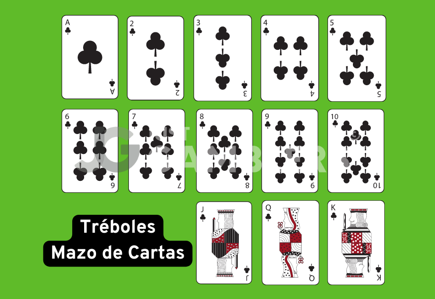 Tréboles baraja Cartas