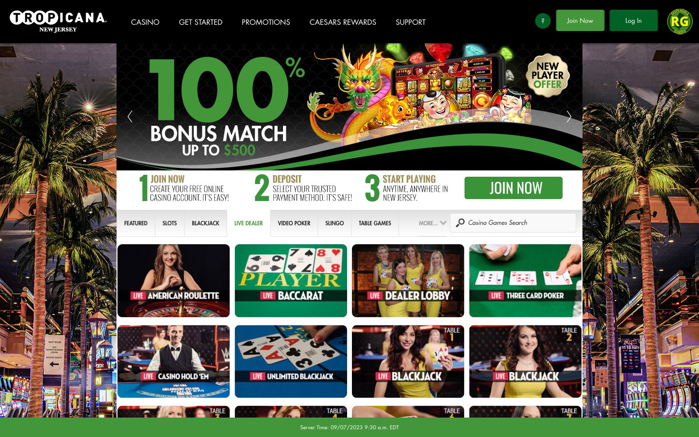tropicana casino united states live casino